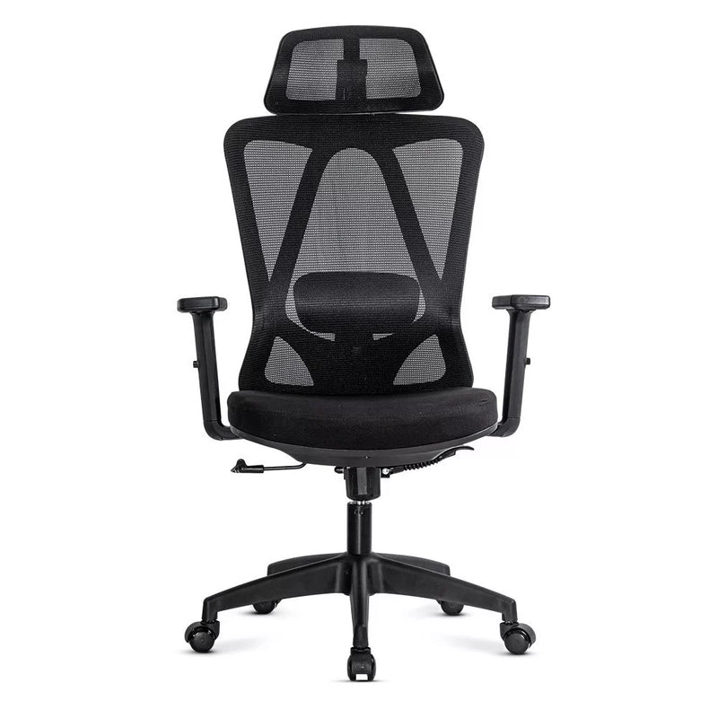 Scaun ergonomic negru cu tetiera reglabila si suport lombar OFF 987 - EScaune