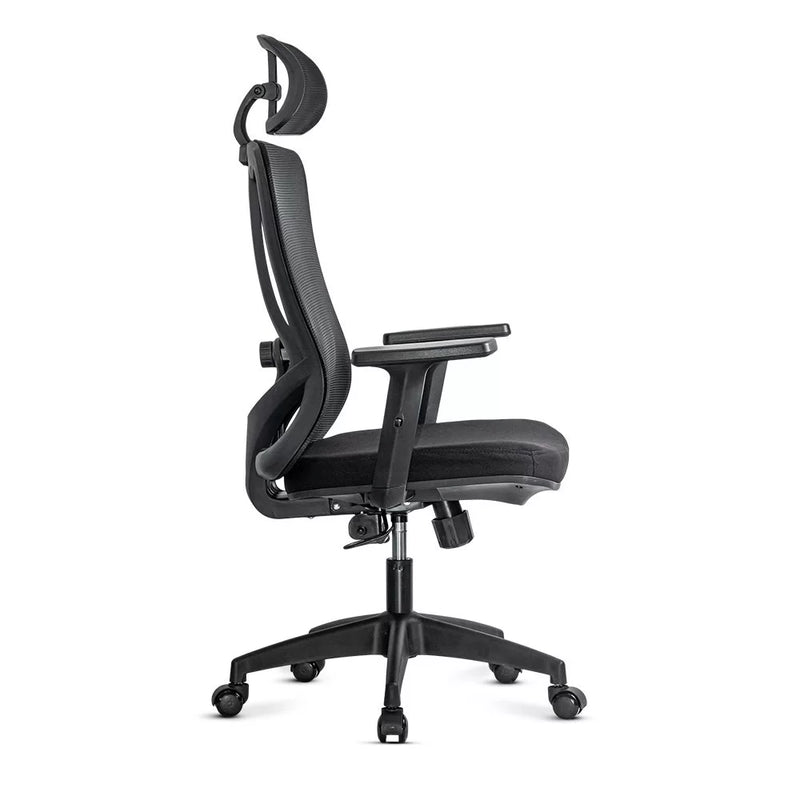 Scaun ergonomic negru cu tetiera reglabila si suport lombar OFF 987 - EScaune