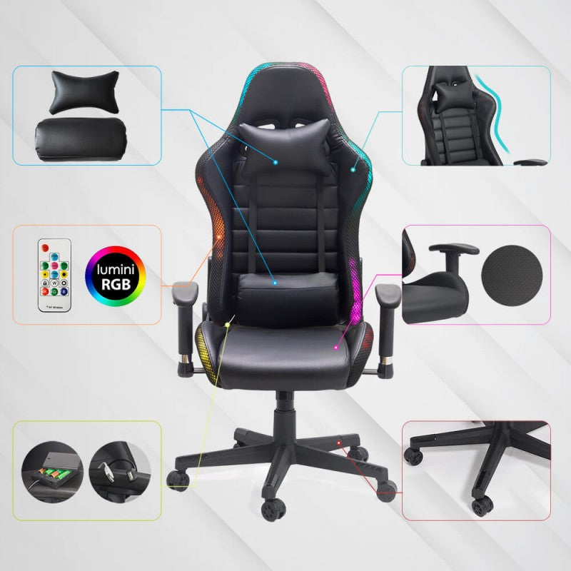 Scaun Gaming cu banda LED RGB OFF 301 - EScaune