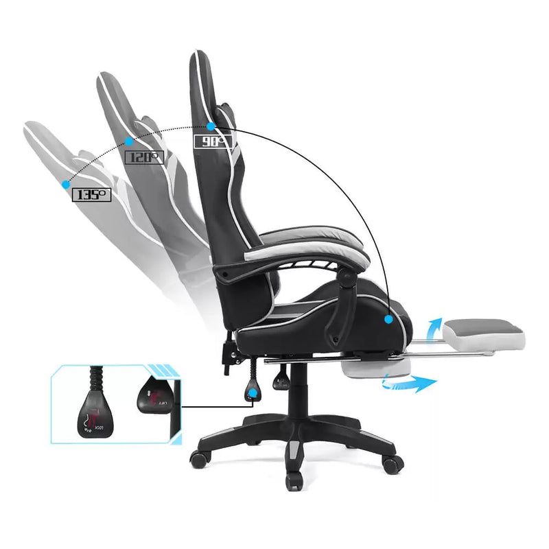 SCAUN GAMING CU SPATAR REGLABIL SI SUPORT PICIOARE OFF 299 - EScaune