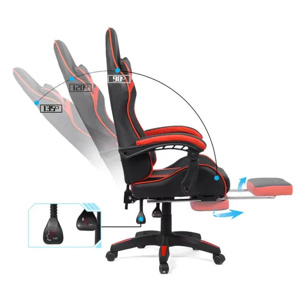 SCAUN GAMING CU SPATAR REGLABIL SI SUPORT PICIOARE OFF 299 - EScaune