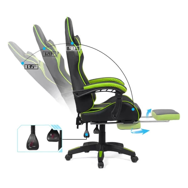 SCAUN GAMING CU SPATAR REGLABIL SI SUPORT PICIOARE OFF 299 - EScaune