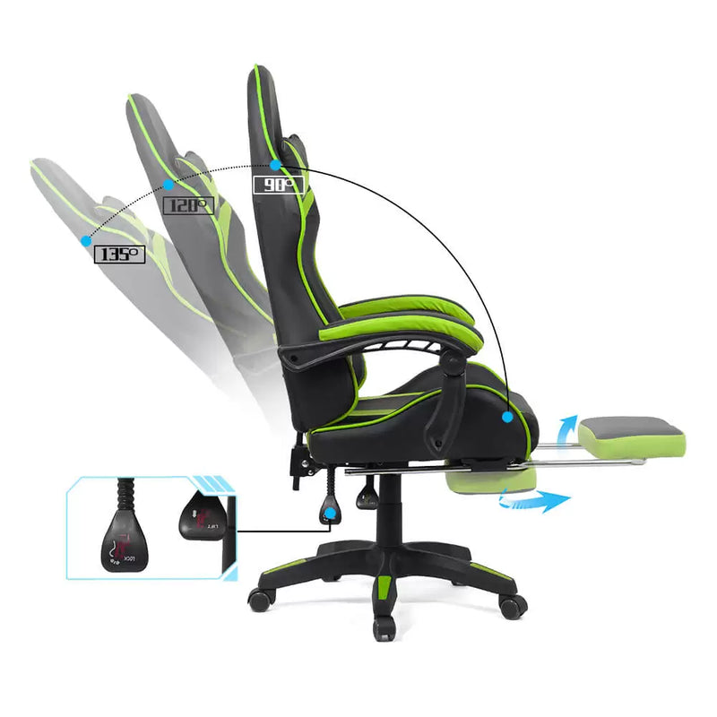 SCAUN GAMING CU SPATAR REGLABIL SI SUPORT PICIOARE OFF 299 - EScaune