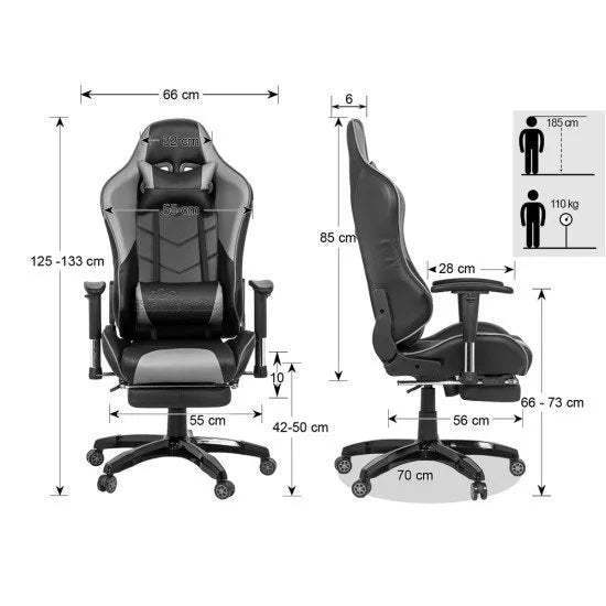 Scaun gaming cu spatar rabatabil OFF 306
