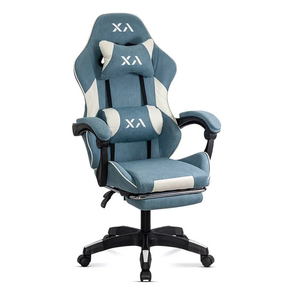 Scaun de gaming bleu OFF 295 din stofa cu spatar rabatabil - EScaune