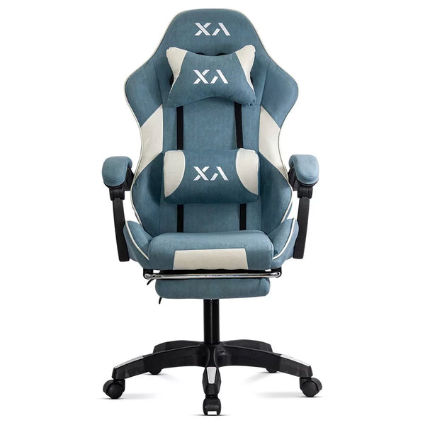 Scaun de gaming bleu OFF 295 din stofa cu spatar rabatabil - EScaune