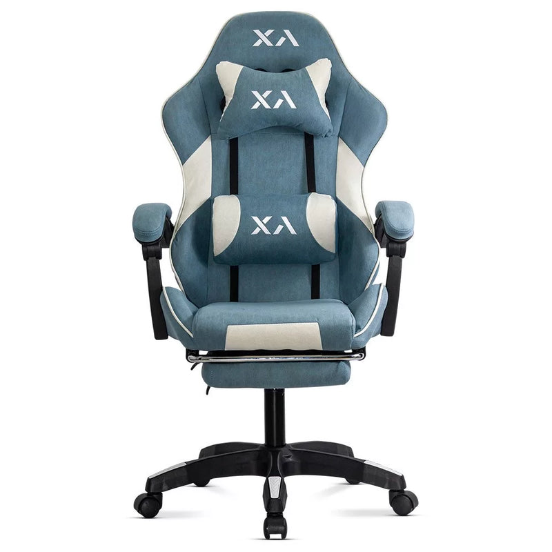 Scaun de gaming bleu OFF 295 din stofa cu spatar rabatabil - EScaune