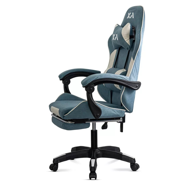 Scaun de gaming bleu OFF 295 din stofa cu spatar rabatabil - EScaune