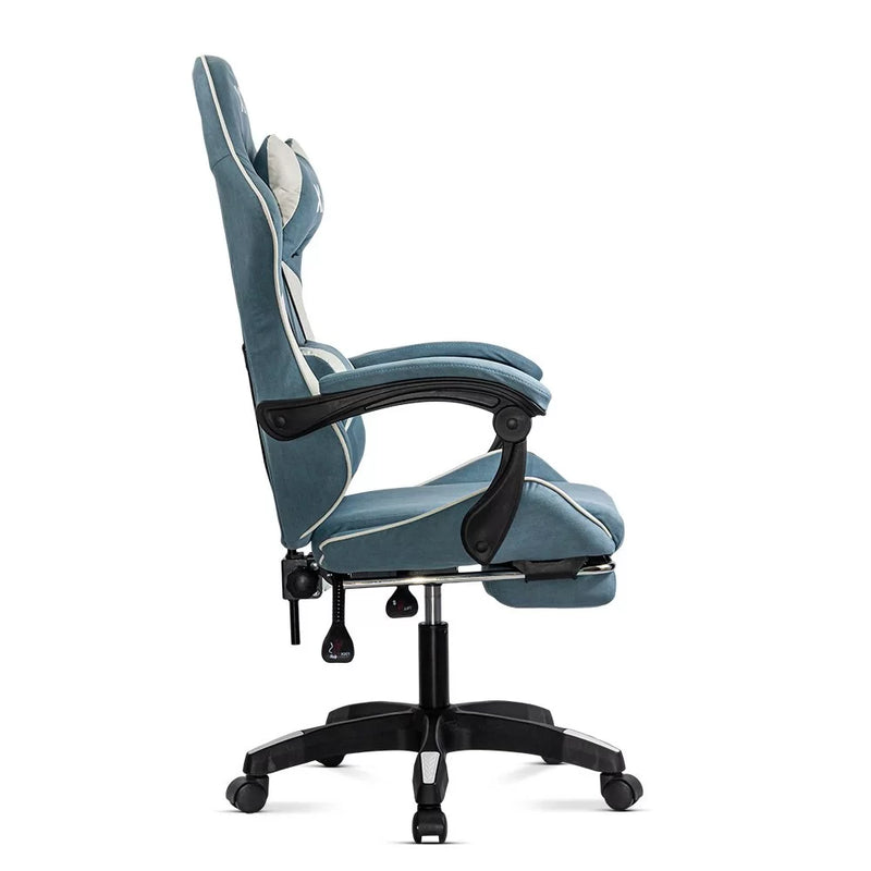 Scaun de gaming bleu OFF 295 din stofa cu spatar rabatabil - EScaune