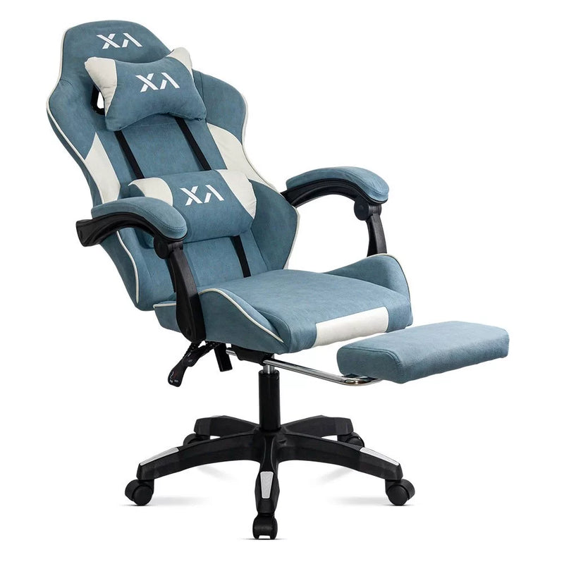 Scaun de gaming bleu OFF 295 din stofa cu spatar rabatabil - EScaune