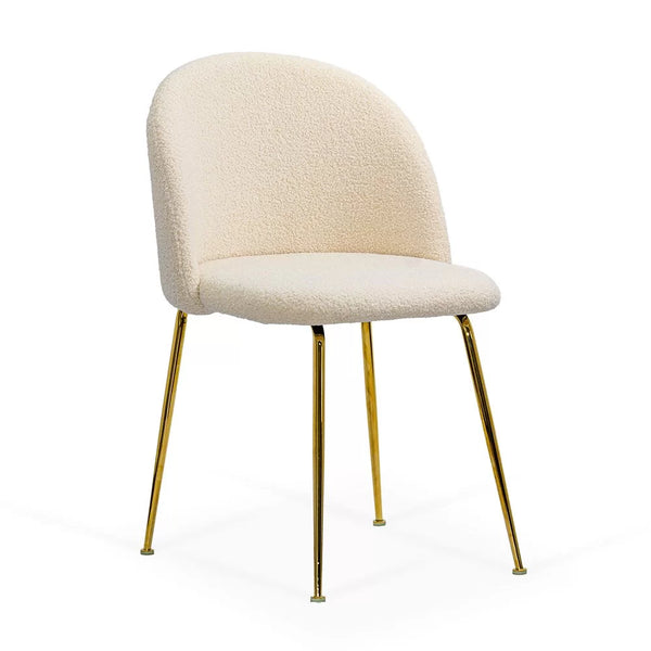 Scaun living BUC 284 din material boucle cu cadru metalic si dopuri pentru protectie