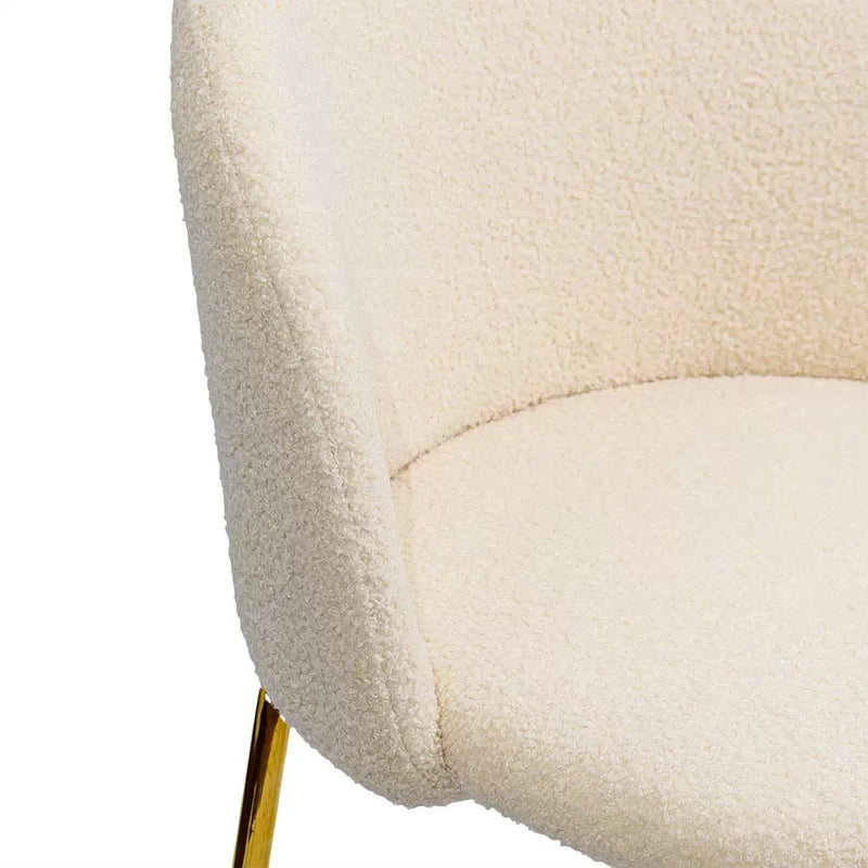 Scaun living BUC 284 din material boucle cu cadru metalic si dopuri pentru protectie