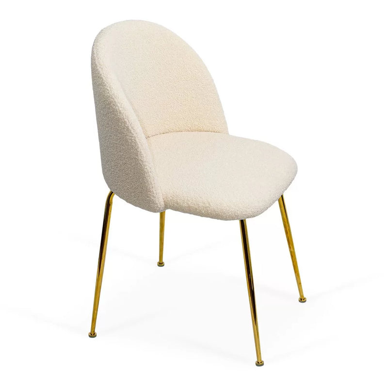Scaun living BUC 284 din material boucle cu cadru metalic si dopuri pentru protectie