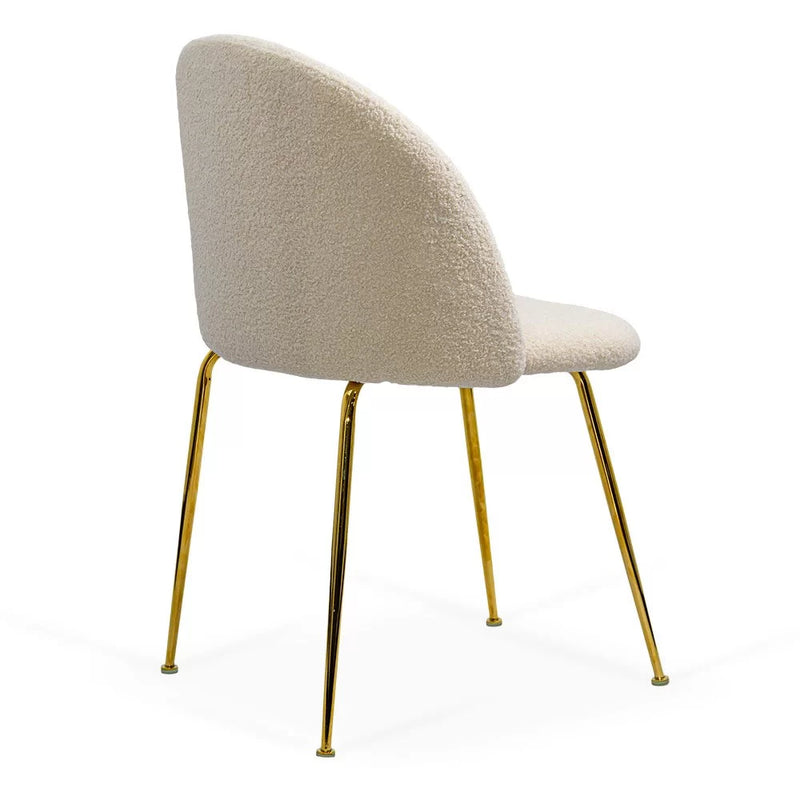 Scaun living BUC 284 din material boucle cu cadru metalic si dopuri pentru protectie