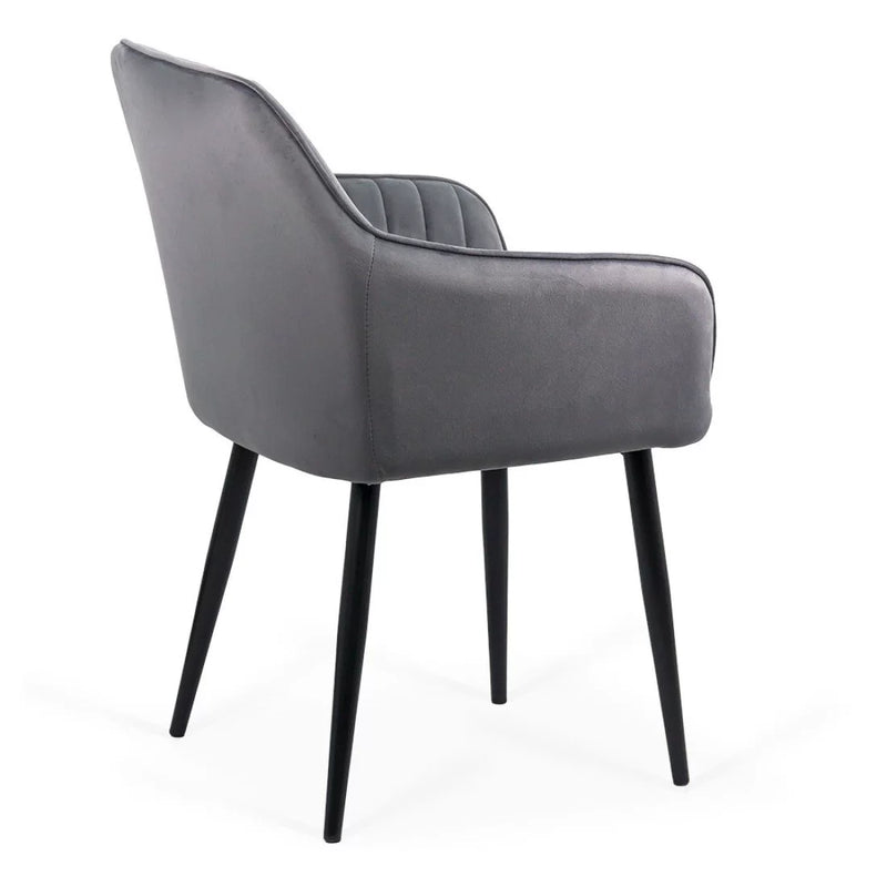 Scaun living din catifea cu picioare metalice negre BUC 259 - EScaune