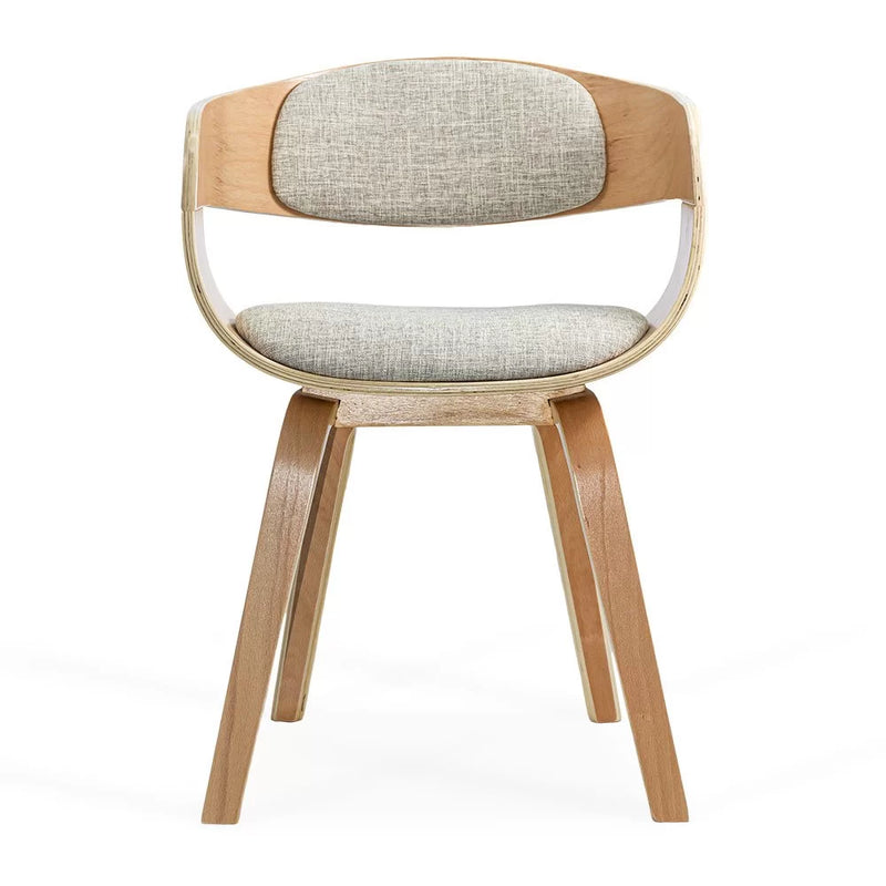 Scaun living bej BUC 014 din stofa cu cadru din lemn curbat