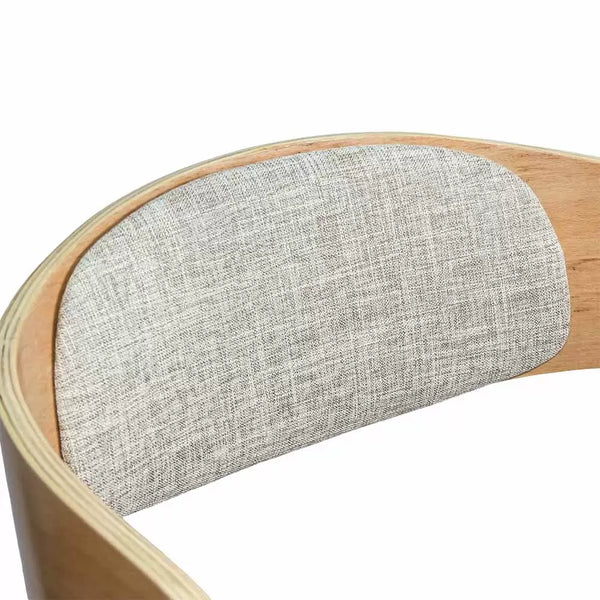 Scaun living bej BUC 014 din stofa cu cadru din lemn curbat