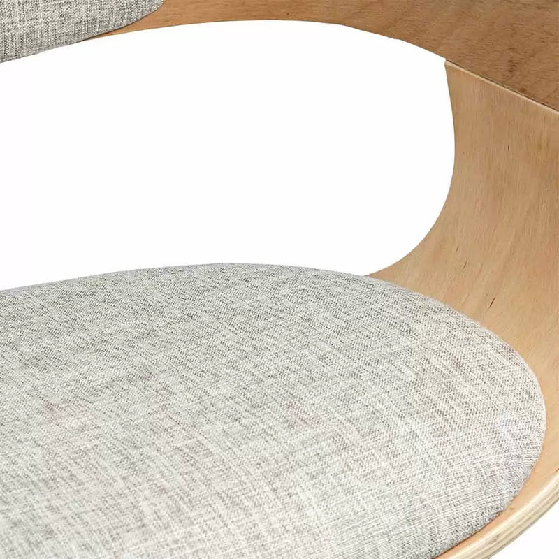 Scaun living bej BUC 014 din stofa cu cadru din lemn curbat