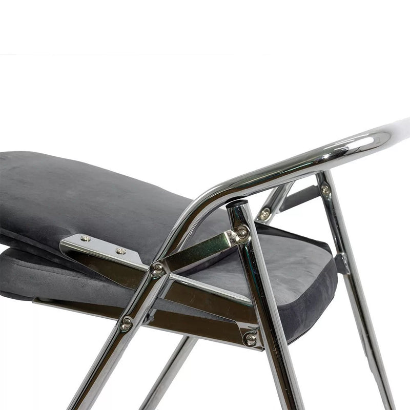 Scaun pliant din catifea HRC 609V gri - EScaune
